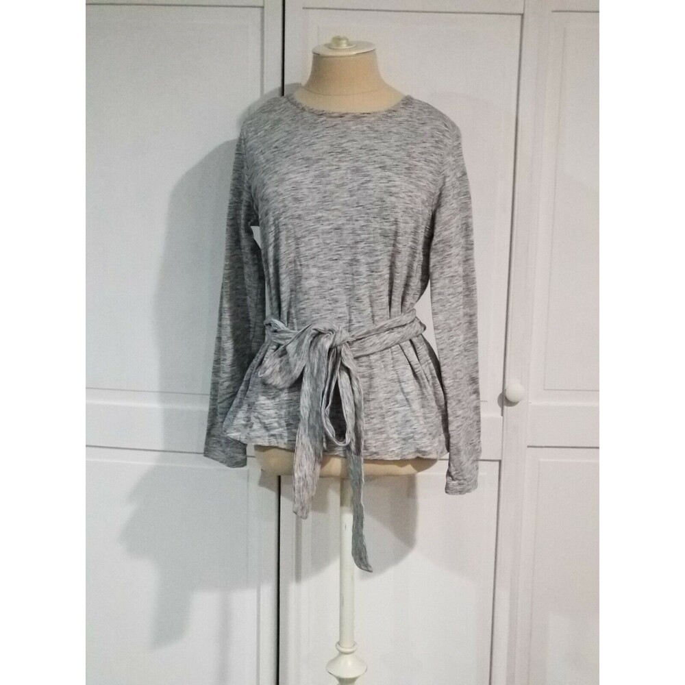 J.Crew Gray Multi Wrap  In Back Blouse Top Sz Small